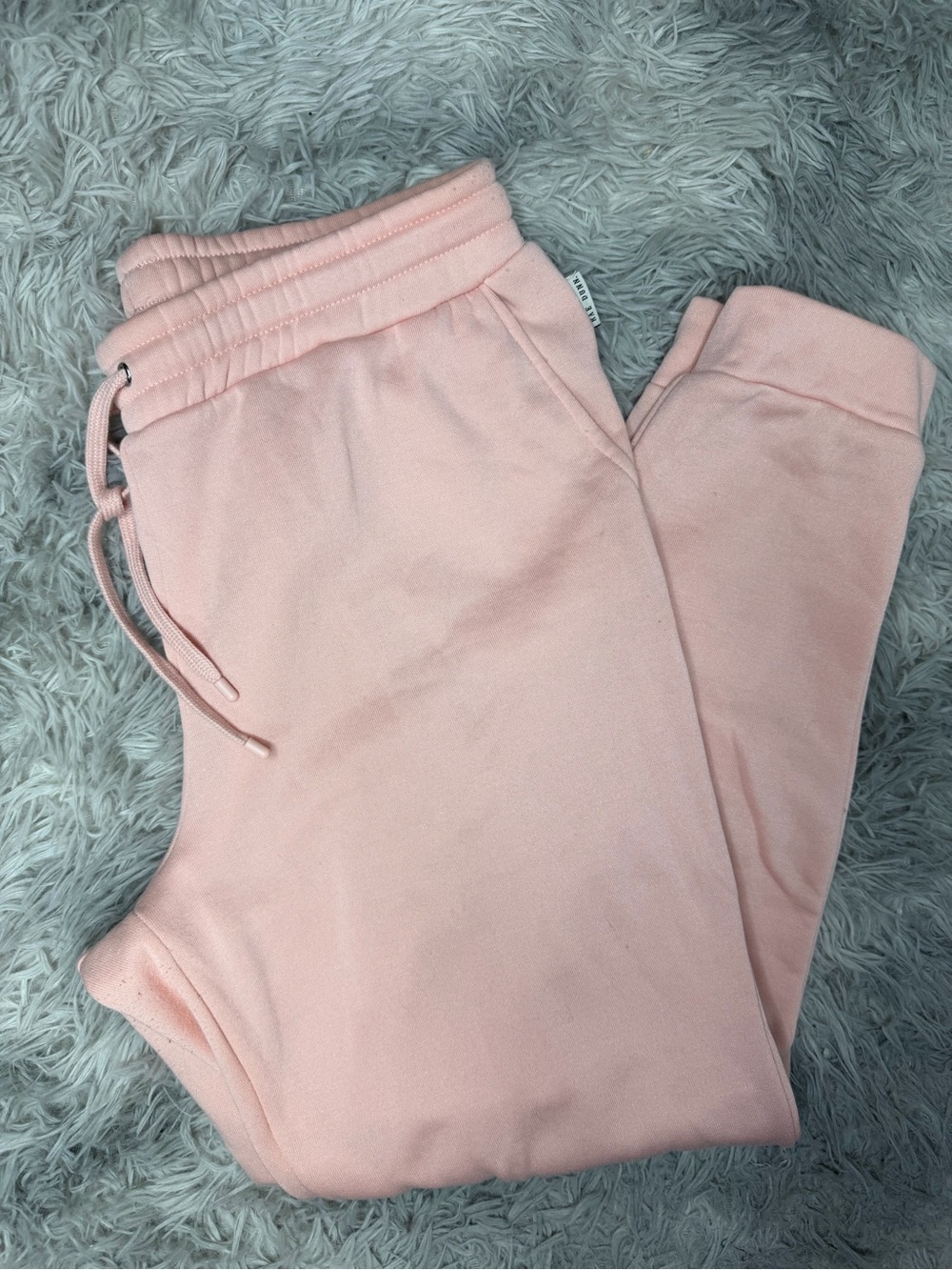 Rae Dunn Light Pink Fleece Lined Sweatpants Loungewear Pants Cozy Size Large